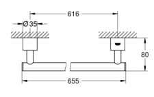 Bản vẽ Thanh Treo Khăn Nhập Khẩu Đức Grohe 40309DA3