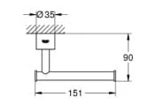 Bản vẽ Móc Giấy Vệ Sinh Nhập Khẩu Đức Grohe 40313GL3
