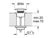 Bản vẽ Nút Nhấn Xả Lavabo Đức Grohe 65807DA0
