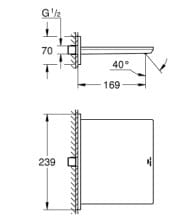 Bản vẽ Vòi Tắm Gắn Tường Đức Grohe 13317A01