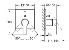 Bản vẽ Mặt Nạ Sen Âm Tường Đức Grohe 19315A01