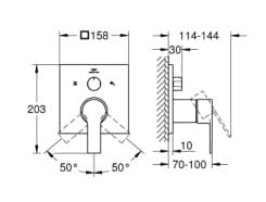 Bản vẽ Mặt Nạ Sen Âm Tường Đức Grohe 29176A01