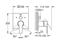 Bản vẽ Mặt Nạ Sen Âm Tường Đức Grohe 29176GN1