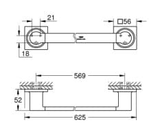 Bản vẽ Thanh Treo Khăn Nhập Khẩu Đức Grohe 40341GN1