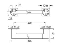 Bản vẽ Thanh Treo Khăn Nhập Khẩu Đức Grohe 40955GN1