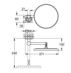 Bản vẽ Gương Soi Nhà Tắm Nhập Khẩu Đức Grohe 40967GN1