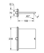 Bản vẽ Vòi Tắm Gắn Tường Đức Grohe 13317DL1