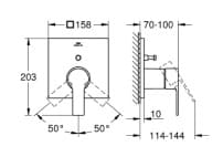 Bản vẽ Mặt Nạ Sen Âm Tường Đức Grohe 19315DL1