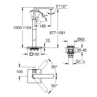 Bản vẽ Vòi Bồn Tắm Đặt Sàn Đức Grohe 23856DL1