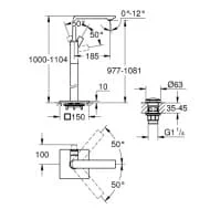 Bản vẽ Vòi Bồn Tắm Đặt Sàn Đức Grohe 23856DL1