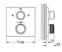 Bản vẽ Mặt Nạ Sen Âm Tường Đức Grohe 29181DL2