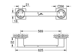 Bản vẽ Thanh Treo Khăn Nhập Khẩu Đức Grohe 40341A01