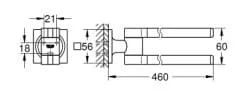 Bản vẽ Thanh Treo Khăn Nhập Khẩu Đức Grohe 40341DL1