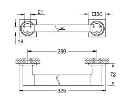 Bản vẽ Thanh Treo Khăn Nhập Khẩu Đức Grohe 40955A01