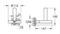 Bản vẽ Móc Giấy Vệ Sinh Nhập Khẩu Đức Grohe 40956A01