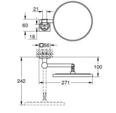 Bản vẽ Gương Soi Nhà Tắm Nhập Khẩu Đức Grohe 40967A01