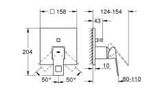 Bản vẽ Mặt Nạ Sen Âm Tường Đức Grohe 24062AL0