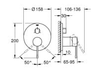 Bản vẽ Mặt Nạ Sen Âm Tường Đức Grohe 24092GN1