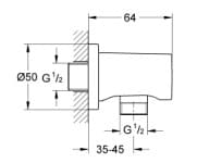Bản vẽ Đầu Nối Ra Nước Nhập Khẩu Đức Grohe 27057GN0
