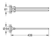 Bản vẽ Thanh Treo Khăn Nhập Khẩu Đức Grohe 40371GN1