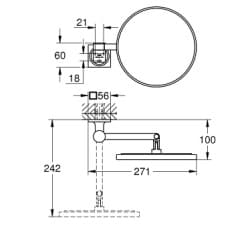 Bản vẽ Gương Soi Nhà Tắm Nhập Khẩu Đức Grohe 40967DL1