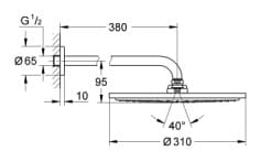 Bản vẽ Bát Sen Tắm Gắn Tường Đức Grohe 26066DL0