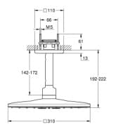 Bản vẽ Bát Sen Tắm Gắn Trần Đức Grohe 26481A00