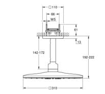 Bản vẽ Bát Sen Tắm Gắn Trần Đức Grohe 26481GN0