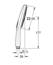 Bản vẽ Tay Sen Tắm Nhập Khẩu Đức Grohe 26582DL0