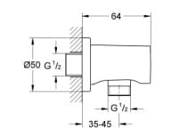 Bản vẽ Đầu Nối Ra Nước Nhập Khẩu Đức Grohe 27057DL0