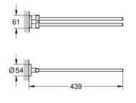 Bản vẽ Thanh Treo Khăn Đôi Khẩu Đức Grohe 40371DL1