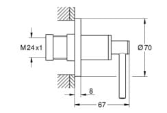 Bản vẽ Mặt Nạ Sen Âm Tường Đức Grohe 19088AL3