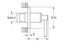 Bản vẽ Mặt Nạ Sen Âm Tường Đức Grohe 19088AL3