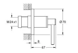 Bản vẽ Mặt Nạ Sen Âm Tường Đức Grohe 19088DA3