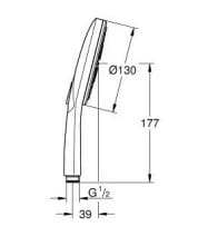 Bản vẽ Tay Sen Tắm Nhập Khẩu Đức Grohe 26574AL0