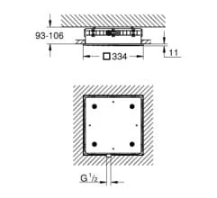 Bản vẽ Bát Sen Tắm Gắn Trần Đức Grohe 26731000
