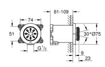 Bản vẽ Bát Sen Tắm Gắn Trần Đức Grohe 26801000