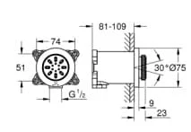 Bản vẽ Bát Sen Tắm Gắn Trần Đức Grohe 26801AL0