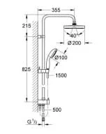 Bản vẽ Cây Sen Tắm Nhập Khẩu Đức Grohe 27389000