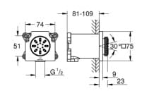 Bản vẽ Bát Sen Tắm Gắn Trần Đức Grohe 26802DL0