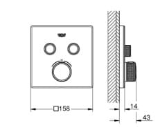 Bản vẽ Mặt Nạ Sen Âm Tường Đức Grohe 29156LS0