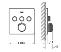 Bản vẽ Mặt Nạ Sen Âm Tường Đức Grohe 29157LS0