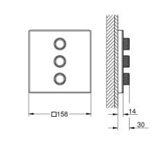 Bản vẽ Mặt Nạ Sen Âm Tường Đức Grohe 29158LS0