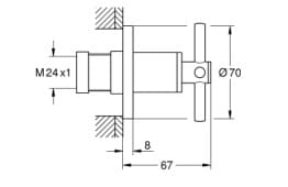 Bản vẽ Mặt Nạ Sen Âm Tường Đức Grohe 19069DC3