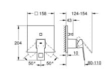 Bản vẽ Mặt Nạ Sen Âm Tường Đức Grohe 24062ALC