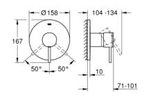 Bản vẽ Mặt Nạ Sen Âm Tường Đức Grohe 24065003