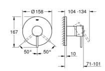 Bản vẽ Mặt Nạ Sen Âm Tường Đức Grohe 24065AL3