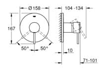 Bản vẽ Mặt Nạ Sen Âm Tường Đức Grohe 24065DC3