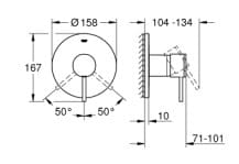 Bản vẽ Mặt Nạ Sen Âm Tường Đức Grohe 24065GL3