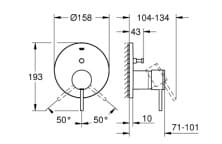 Bản vẽ Mặt Nạ Sen Âm Tường Đức Grohe 24066DA3